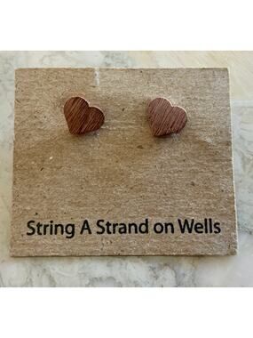Rose Gold Heart Stud Earrings